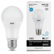 Лампа Gauss Elementary A60 20W 1750lm 6500K E27 LED 1/10/50