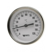 Термометр биметаллический аксиальный WATTS F+R801 OR - 1/2" (D-80 мм, шкала 0-160°C, гильза 75 мм)