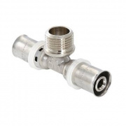 Тройник с переходом на наружную резьбу VALTEC VTm.233 - 26 x 3/4" (прессовой, для металлопл.труб)