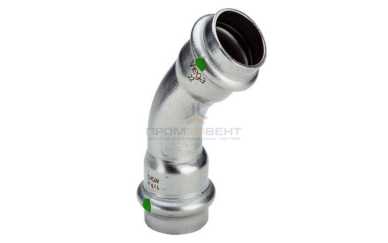 Отвод 45° Viega Sanpress Inox 2326 - 18 (нержавеющая сталь)