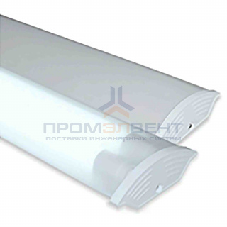 14-30 Светильник линейный, под светодиодные лампы Т8 600мм, белый, металл/поликарбонат, IP40, 220В/50Гц, УХЛ4, 632х118х40мм.