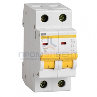 Автоматический выключатель ВА47-29 2Р 16А 4,5кА характеристика С ИЭК (автомат)