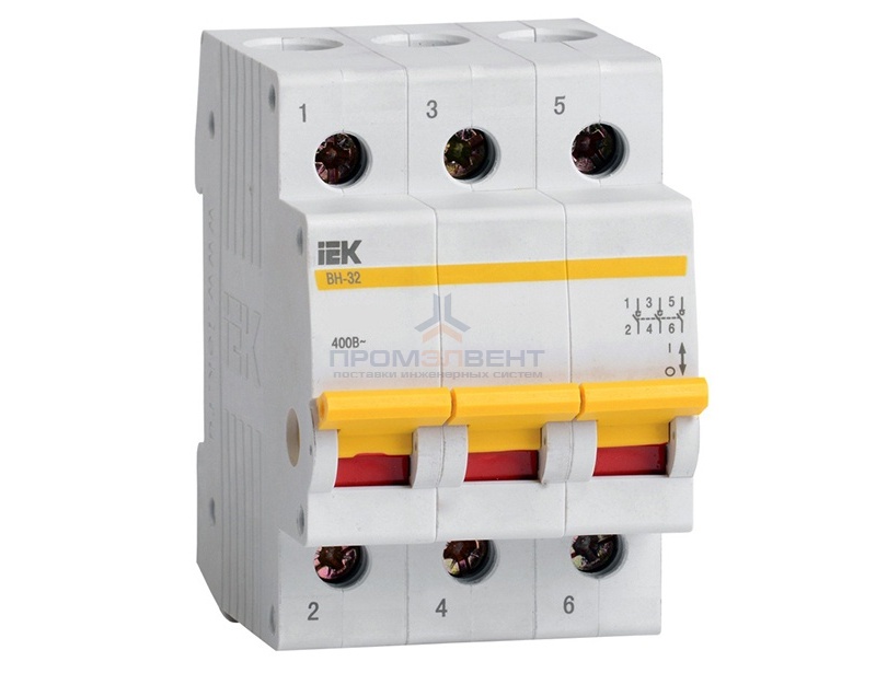 Рубильник модульный ВН-32 3Р  40А выключатель нагрузки ИЭК