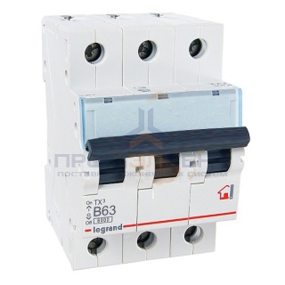 Автоматический выключатель Legrand TX3 B63A 3П 6kA (автомат)