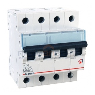 Автоматический выключатель Legrand TX3 C25A 4П 6kA (автомат)