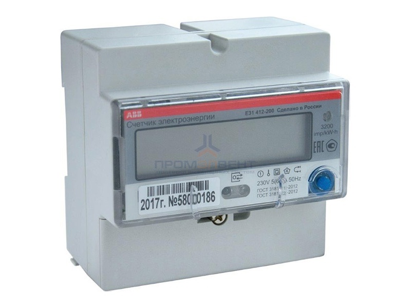 Электросчетчик ABB E31 412-200  5-80А 1-фазный, 4-тарифный, класс точности 1, RS-485